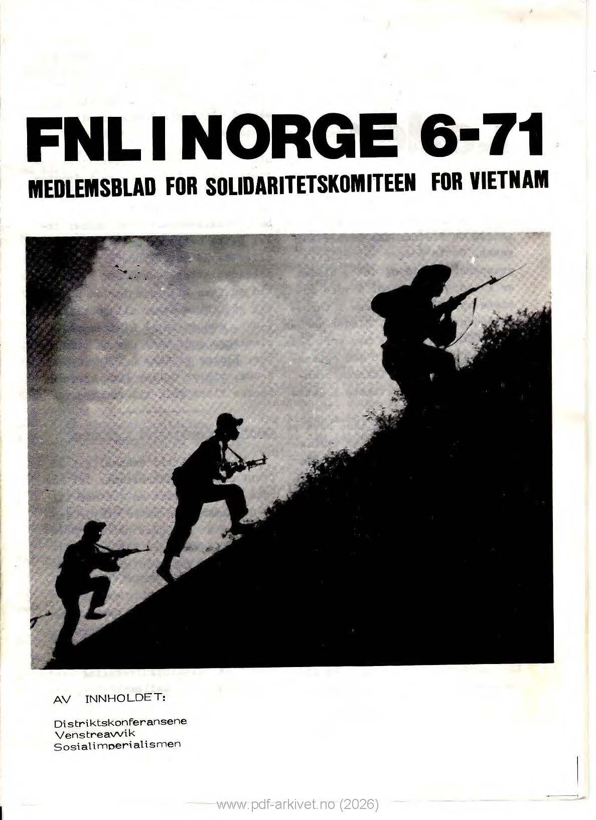 Forside FNL i Norge nr. 1, 1971
